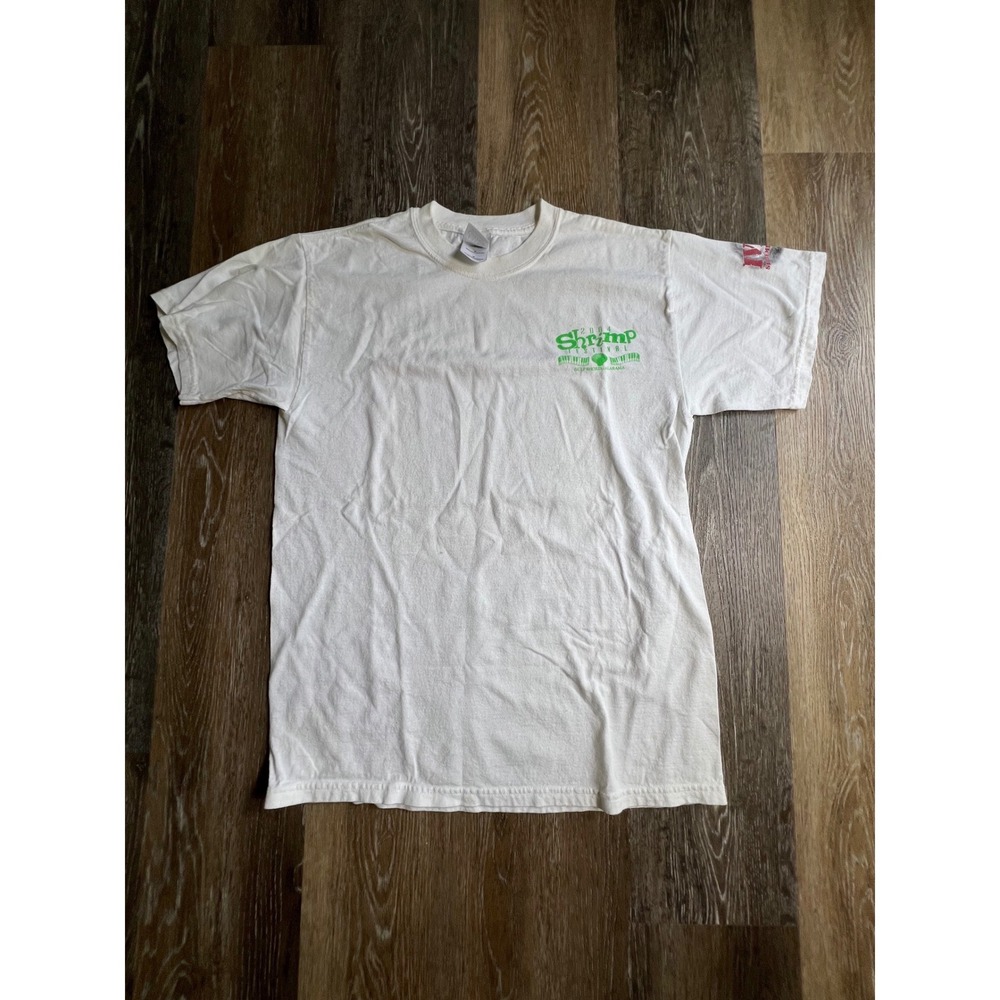 Gildan T-Shirt Mens Medium White 2004 National Shrimp Festival Vintage Graphic